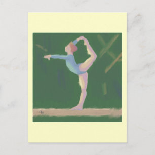 Gymnast auf Schwebebalken, Postkarte