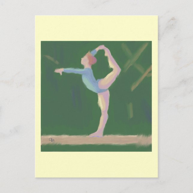 Gymnast auf Schwebebalken, Postkarte (Vorderseite)