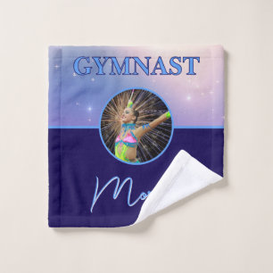 Gymnast Deep Royal Custom Foto und Name Waschlappen