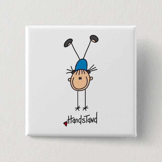Gymnast, der Handstands tut Button (Vorderseite)