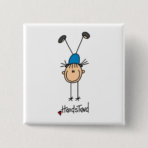 Gymnast, der Handstands tut Button