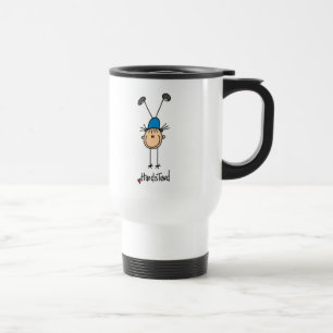 Gymnast, der Handstands tut Reisebecher