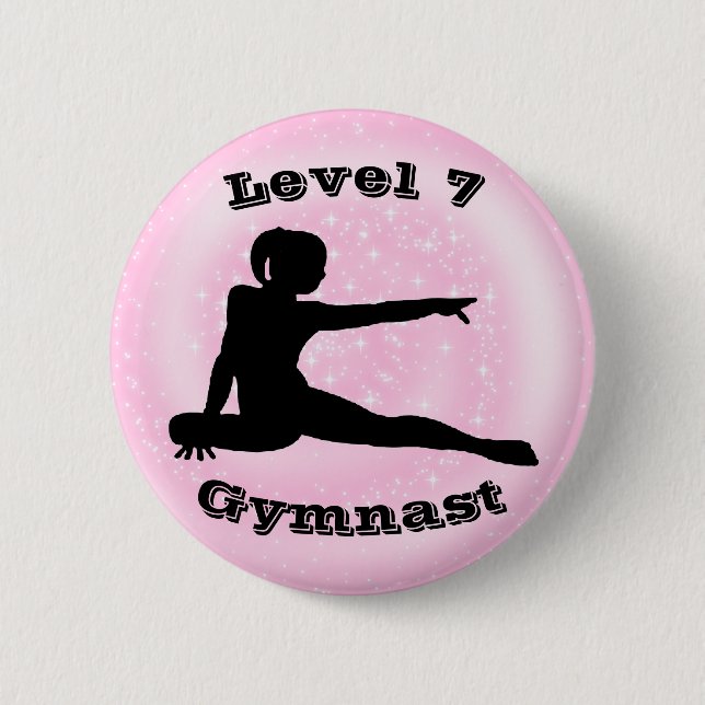 Gymnast der Stufe 7 - Gymnastikschaltfläche für Mä Button (Vorderseite)