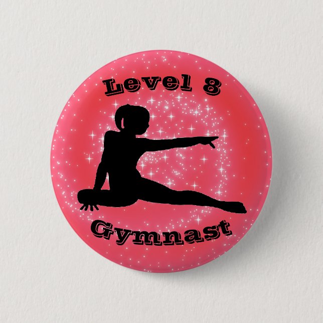 Gymnast der Stufe 8 - Gymnastikschaltfläche für Mä Button (Vorderseite)