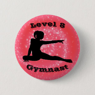 Gymnast der Stufe 8 - Gymnastikschaltfläche für Mä Button