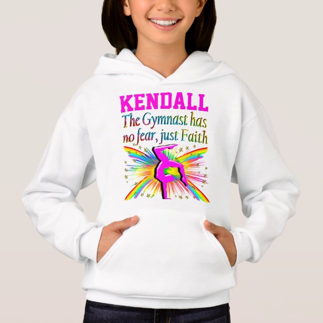GYMNAST DREAMS GEHEN ZU PERSONALISIERTEN HOODIES (Vorderseite)