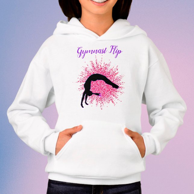 "Gymnast Dreh" Girls Gymnastik Rosa & Lila Hoodie (Von Creator hochgeladen)