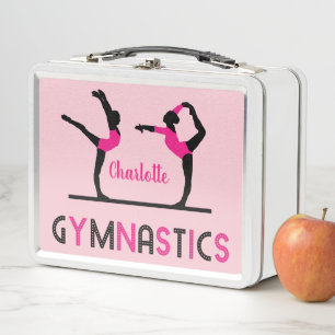 Gymnast Figures Niedlich Girls Gymnastik Personali Metall Lunch Box