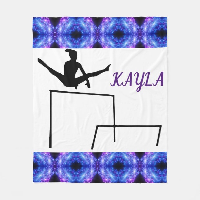 GYMNAST-Fleecedecke mit Gymnast auf ungleichen Bar Fleecedecke (Vorderseite)