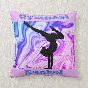 Gymnast Flohbeam Vault Bars Custom Lila Blue Kissen