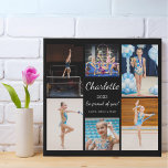 Gymnast Foto Collage Modern Einfach Künstlicher Leinwanddruck<br><div class="desc">Feiern Sie die Errungenschaften eines jungen Turniers mit diesem modernen,  schwarzen 6-Foto-Collage-Imitat Leinwand drucken. Personalisieren Sie es mit Ihren eigenen Fotos,  dem Namen,  dem Datum des Empfängers und einer herzlichen Botschaft,  um einen schönen Sake zu schaffen,  den sie für immer lieben werden!</div>