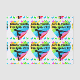GYMNAST GEBOREN ZU TUMBLE UND FLY-DESIGN SEIDENPAPIER