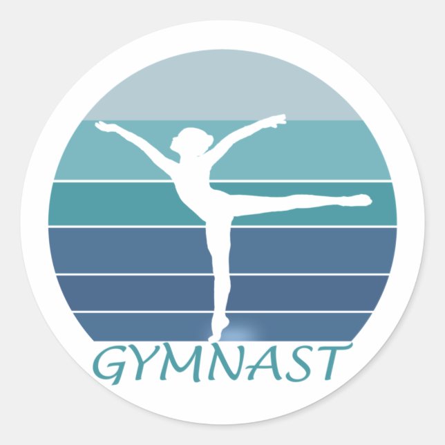 GYMNAST - I LIEBE GYMNASTIK. RUNDER AUFKLEBER (Vorderseite)