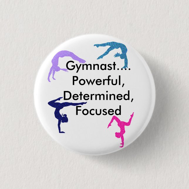 Gymnast... Leistungsstark, bestimmt, fokussiert Button (Vorderseite)