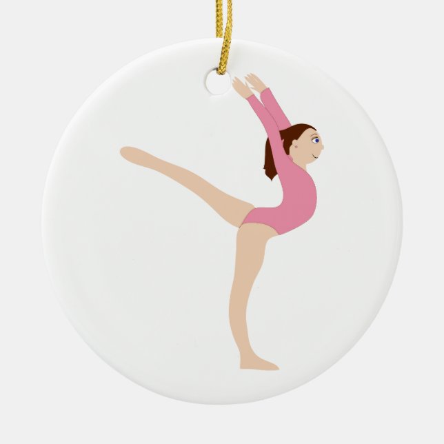 Gymnast-Mädchen Keramik Ornament (Vorne)