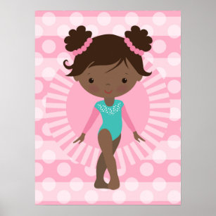 Gymnast - Niedlich Gymnastik Afrikanischer Amerika Poster