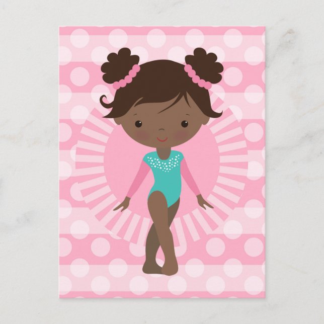 Gymnast - Niedlich Gymnastik Afrikanischer Amerika Postkarte (Vorderseite)
