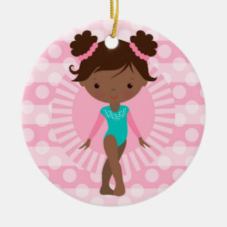 Gymnast - niedliche Gymnastik-afrikanischer Keramik Ornament