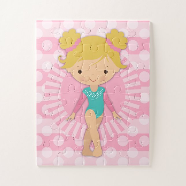 Gymnast - Niedliche Gymnastik Pink Aqua Blonde (Vertikal)