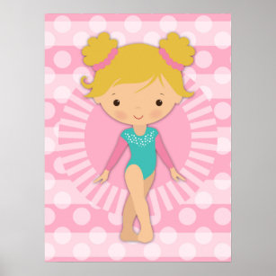Gymnast - Niedliche Gymnastik Pink Aqua Blonde Poster