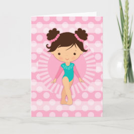 Gymnast - Niedliche Gymnastik Rosa Türkis Karte