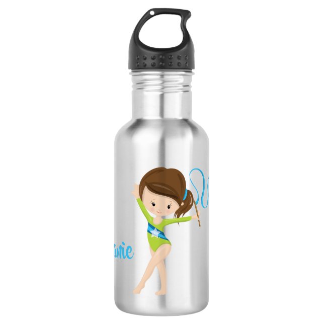 Gymnast - Personalisiert Brünett Edelstahlflasche (Vorderseite)