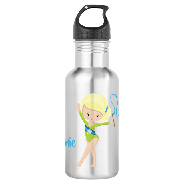 Gymnast - Personalisierte Blonde Edelstahlflasche (Vorderseite)