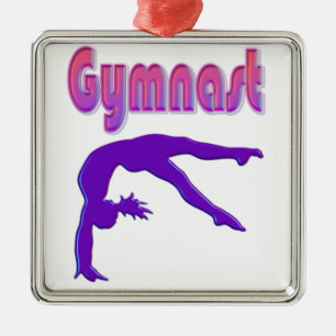 Gymnast Power Tumbling Lila Metallic Ornament Aus Metall