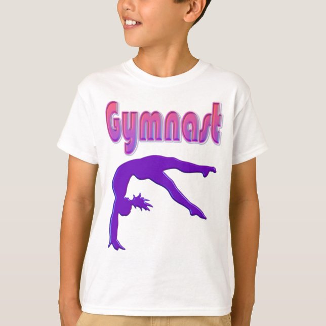 Gymnast Power Tumbling Lila Metallic T-Shirt (Vorderseite)