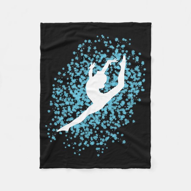 Gymnast-Silhouette Fleecedecke (Vorderseite)