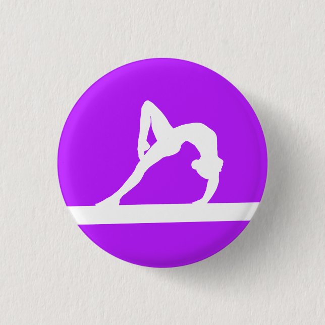 Gymnast-Silhouette-Knopf lila Button (Vorderseite)