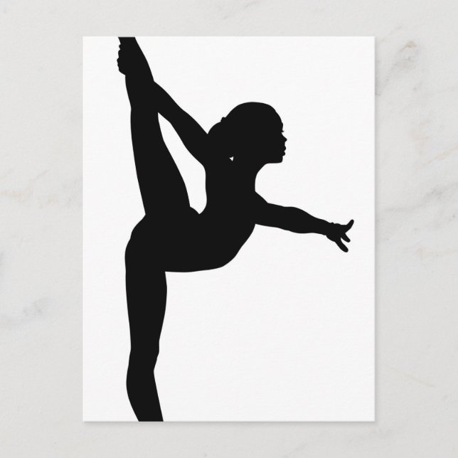 Gymnast-Silhouette Postkarte (Vorderseite)