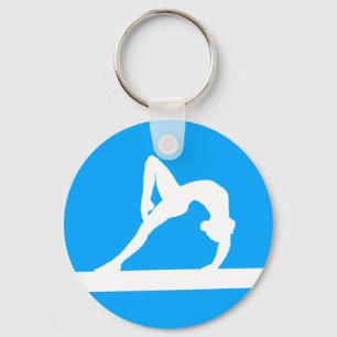 Gymnast-Silhouette-Schlüsselanhänger-Blau Schlüsselanhänger