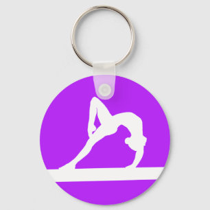 Gymnast-Silhouette-Schlüsselanhänger lila Schlüsselanhänger