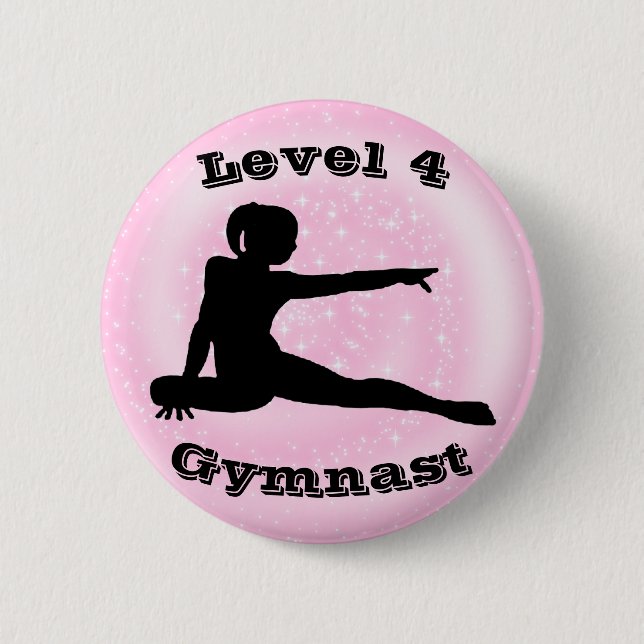 Gymnast Stufe 4 - Gymnastikschaltfläche für Mädche Button (Vorderseite)