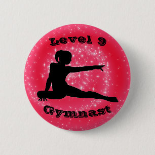 Gymnast Stufe 9 - Gymnastikschaltfläche für Mädche Button