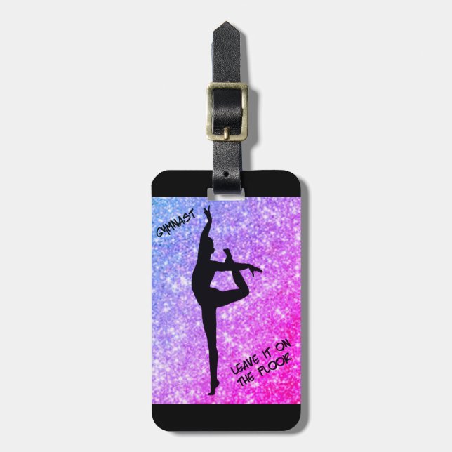 Gymnast Verließ es auf dem Boden Personalisiert Li Gepäckanhänger (Vorderseite vertikal)