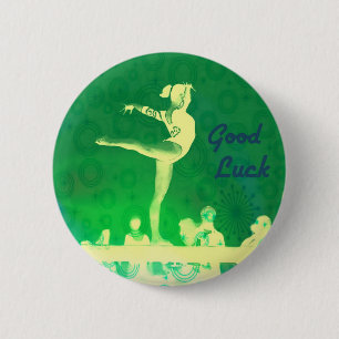 Gymnast-viel Glückknopf Button