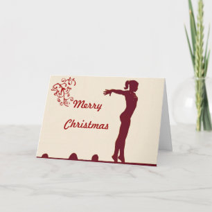 Gymnast-Weihnachtskarte Feiertagskarte