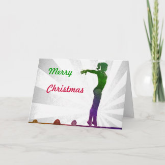 Gymnast-Weihnachtskarte Feiertagskarte