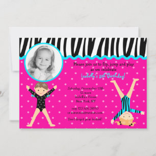 Gymnaste Gymnastique Anniversaire Invitations
