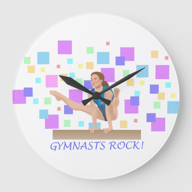 Gymnasten Rock! Balancebar Große Wanduhr (Vorderseite)