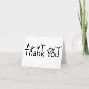 Gymnastes sur le carte de remerciements de lettres