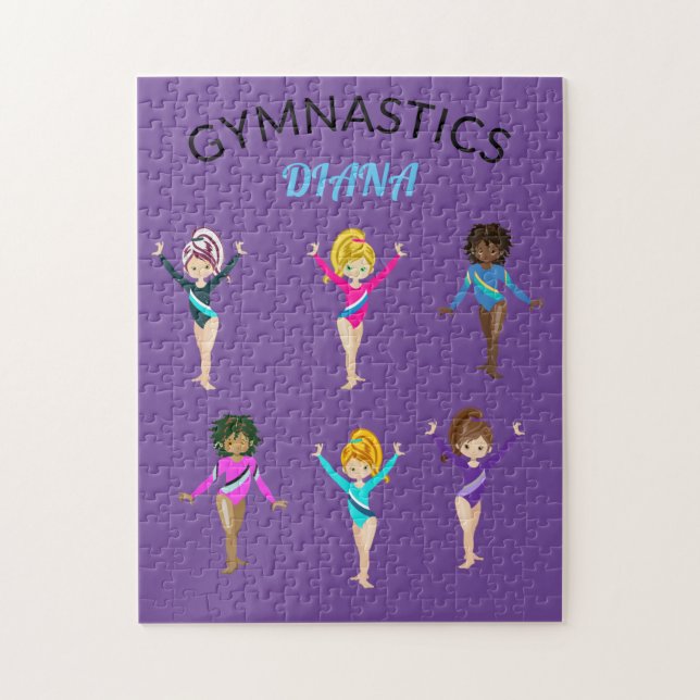GYMNASTICS 6 GYMNAST PERSONALISIERT PUZZL (Vertikal)