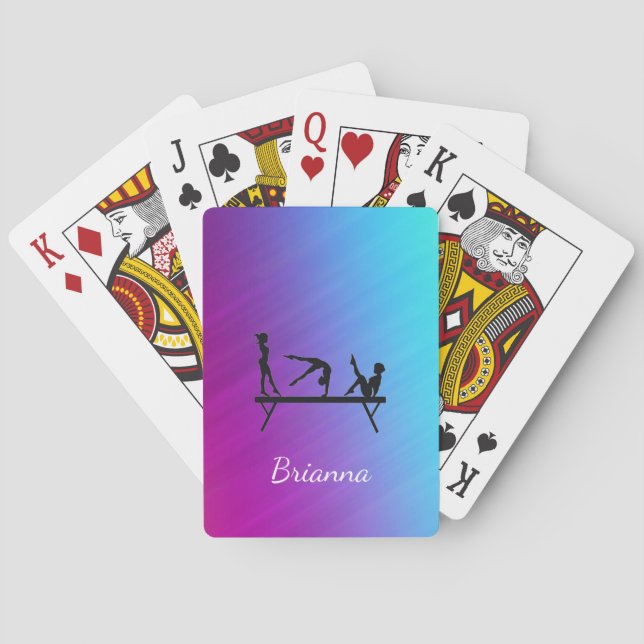 Gymnastics Beam Custom Playing Cards Spielkarten (Rückseite)