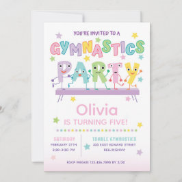 Gymnastics Birthday Party for Girl Einladung
