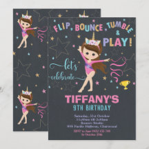 Gymnastics Birthday Unicorn Girl Gymnastics Party