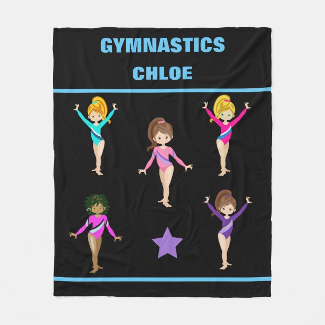 GYMNASTICS BLANKET MIT 5 GYMNASTEN PERSONALISIERT FLEECEDECKE (Vorderseite)