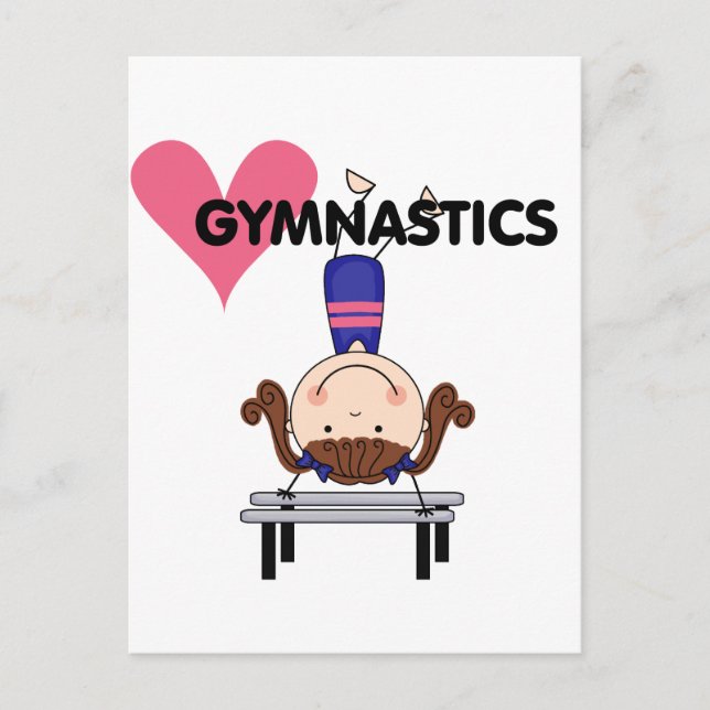 GYMNASTICS - Brünette Girl Handständer Postkarte (Vorderseite)