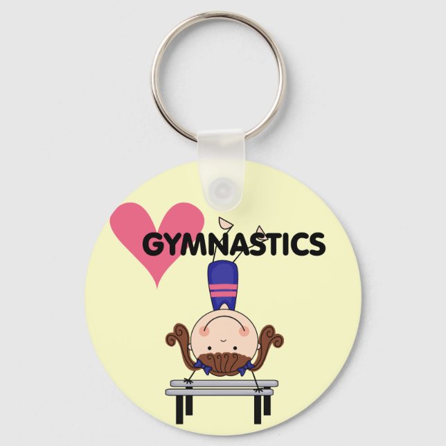 GYMNASTICS - Brünette Girl Handständer Schlüsselanhänger (Vorderseite)